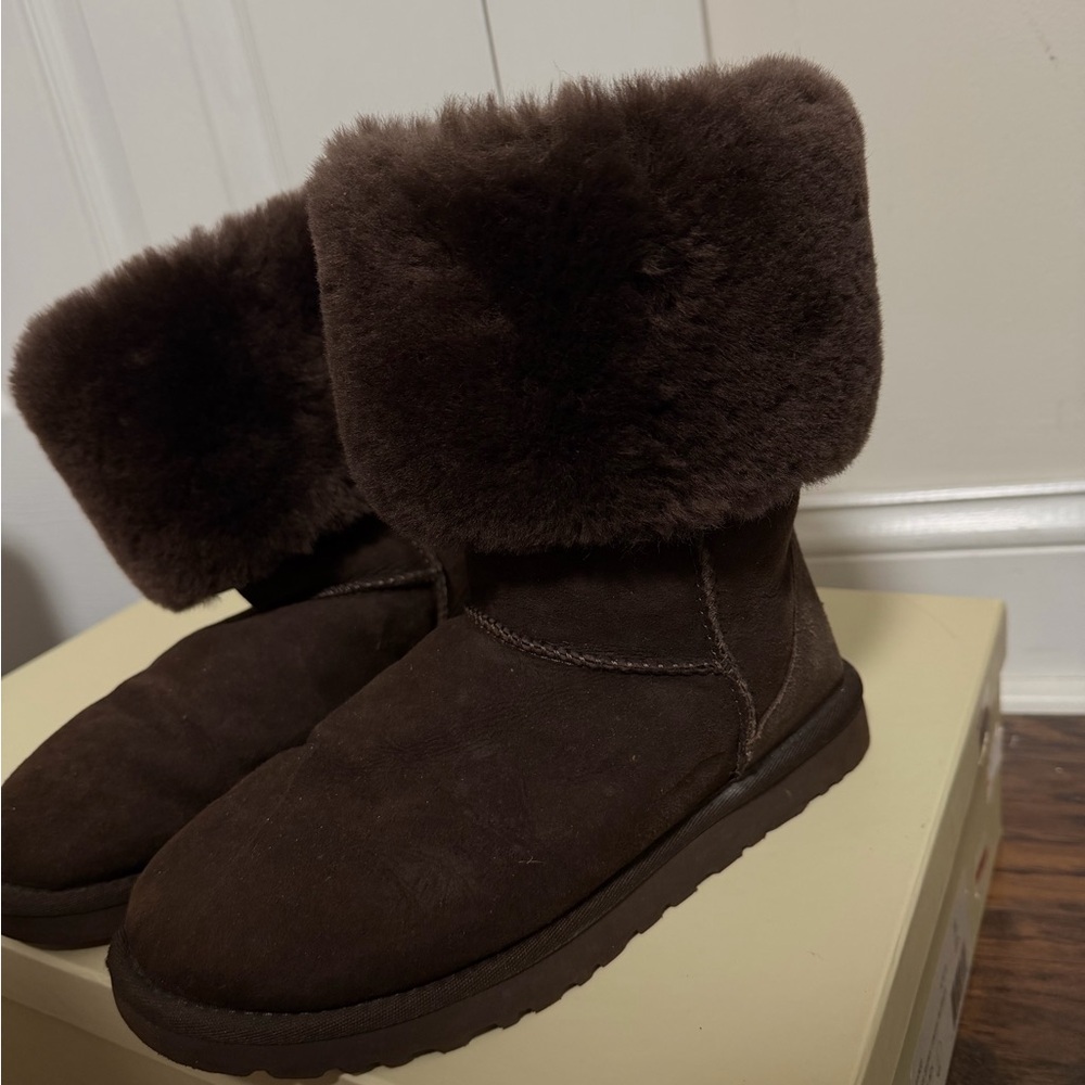 UGG Dark Brown Shearling Winter Boots